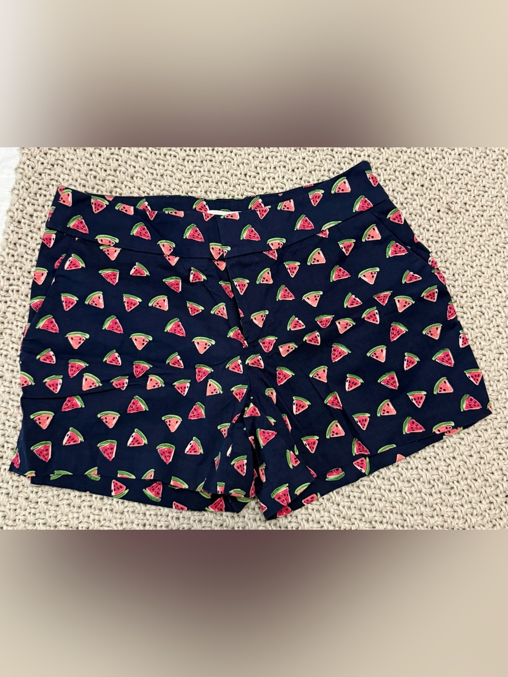 Maison Jules Navy Blue Watermelon Print Women's Shorts- Size 4